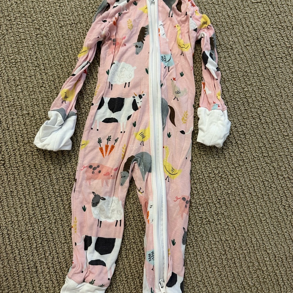 Little Sleepies Pink Animal Print Kids Pajamas